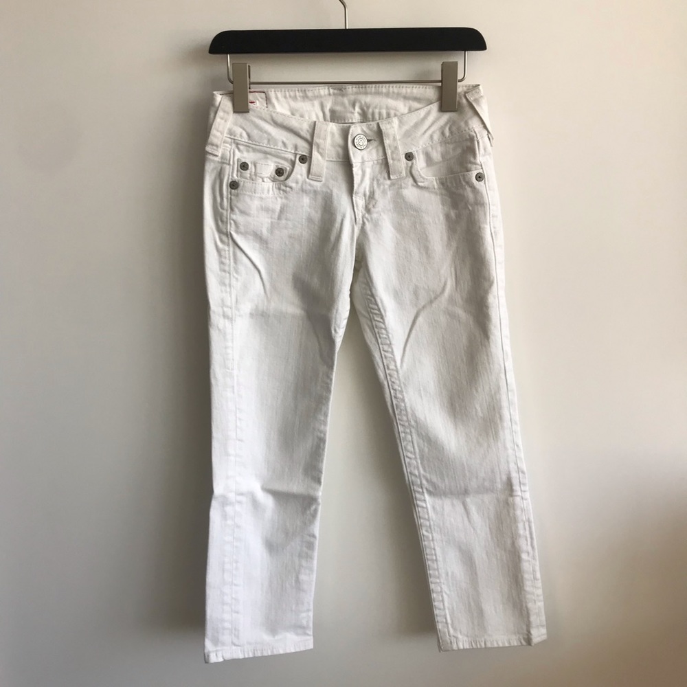 True Religion White Crop Pants